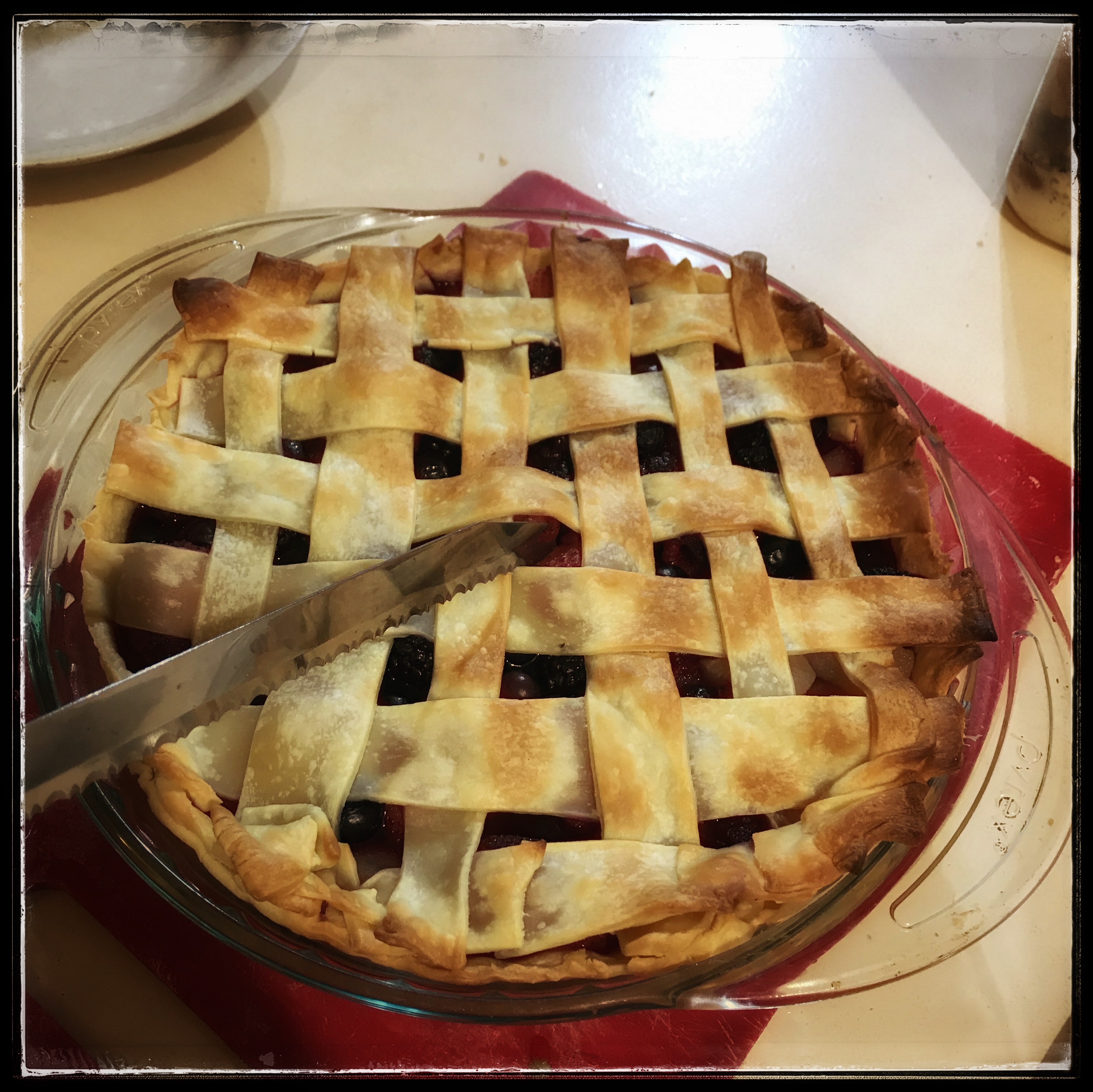 Mixed berry and apple pie