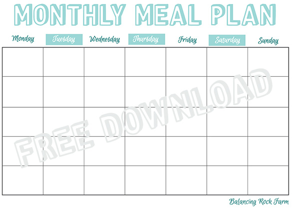 Monthly Meal Planner