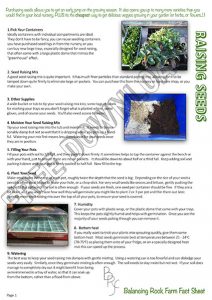 Seed raising information sheet
